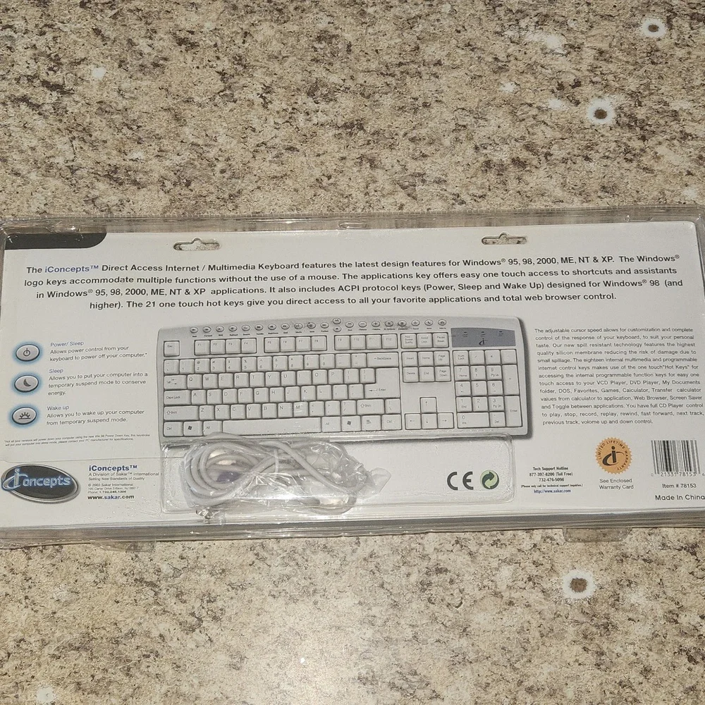 iConcepts Direct Access Internet Multimedia Keyboard by Sakar-NEW